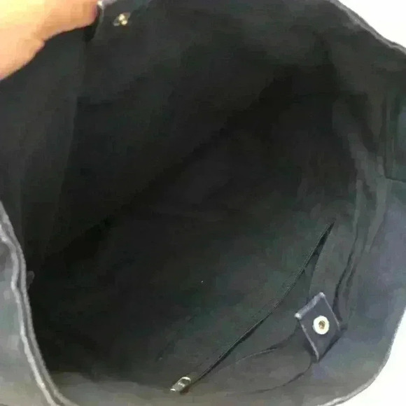 VTG CANVAS PANDA BOOK BAG TOTE BLUE - Picture 5 of 5